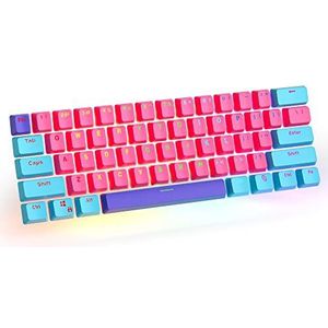 CJXSP PBT 61 keycaps 60 procent, gaming-keycaps OEM-profiel achtergrondverlichting keycapset voor 60 procent Cherry MX mechanisch toetsenbord, alleen keycaps (Zhi)