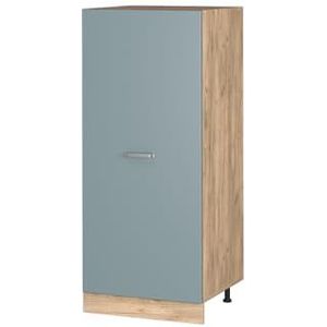 Vicco Voorraadkast Keukenkast R-Line Solid eiken blauw grijs 60 cm modern grote deur