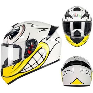 Motorhelmen Race Motocrosshelmen, DOT-goedgekeurd, for bromfietsen Cruisers Scooters (maat medium)(Angry Birds,Medium)