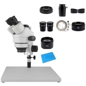 Microscoop PCB Solderen Reparatie Lab Industriële 7X 45X Simul-focal Trinoculaire Stereo Microscoop USB Digitale 1080P VGA Camera Voor duidelijk onderzoek en lichtcontrole(3.5X-90X-01)
