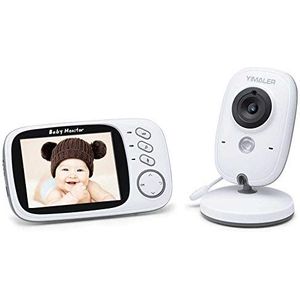 Yimaler Babyfoon met camera zonder straling – video babymonitor met 3,2 inch LCD