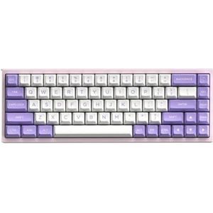 QPSJXN FL680 68 RGB Mechanisch Toetsenbord Drie Modi Hot-Swappable Draadloze Bluetooth Bedraad Compatibel met Windows (G Zilveren schakelaar)