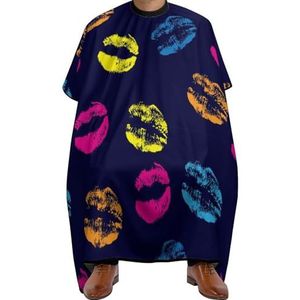 Kapperscape Neon Lippen Kus Barber Cape Professionele Haartondeuscape Verstelbare Kapperscape Voor Volwassenen Kapperswinkels 140 x 168 cm