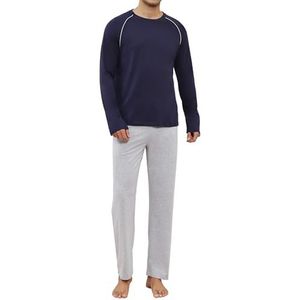 Reliwel Pyjama Heren Lange Katoenen Pyjamaset Winter Tweedelige Nachtkleding Heren Lange Mouwen Shirt met Pyjamabroek Huispak Nachtkleding