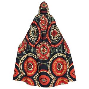 ZISHAK Etnische cirkels Floral Unisex Vampier Cape voor Halloween liefhebbers - ongeëvenaarde feestkleding voor mannen en vrouwen