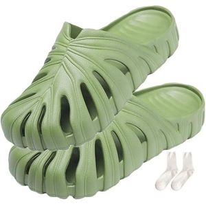 Bonte Monstera-schoenen, Monstera-slippers for dames Heren Zachte antislip ademende Monstera-strandslippers(Green,39-40)