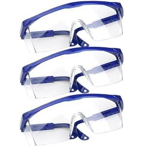 Veiligheidsbril, 1/40st Werkveiligheid Anti-spat Oogbeschermingsbrillen Glas Winddicht Stofdicht Beschermende Bril Fietsbrillen(Blue 3pcs)