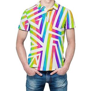 Regenboog spiraal patroon heren shirt met korte mouwen golfshirts regular fit tennis t-shirt casual business tops