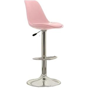 Barkruk Barstoel Moderne Minimalistische Bureaustoel Lift Roterende Plastic Stoel Thuis Hoge Kruk Barstoel Rugleuning Keukenbar Stoelen(Pink,A)