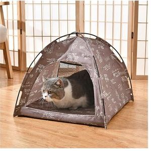 Huisdier tent huisdier hond tent huis bloemenprint ingesloten kat tent bed binnen opvouwbaar draagbaar comfortabel kitten bed kennel voor kleine huisdieren kat tipi (kleur: I, maat: groot)