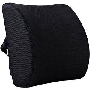 HomDSim Traagschuim lendenkussen onderrug ondersteuning kussen houding corrigeren autostoel thuis bureaustoel (zwart)