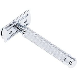 Classic Manual Safety Razors Double Edge Shaver voor Mannen Dagelijks Scheren Zilver 10 x 4,4 x 2,5 cm