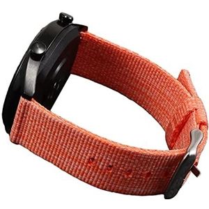 Horlogebandjes voor mannen en vrouwen, horlogeband 18-24 mm verdikte zachte canvas nylon stof zweetabsort horlogeband for vervangende wijzerplaat quartz horloge polsband (Color : Orange, Size : 18mm