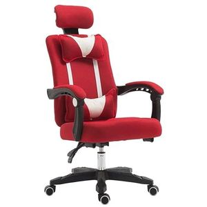 Bureaustoelen Bureaustoel Ergonomische bureaustoel Comfortabele lendensteun Computerstoel Draaibare managementstoelen Verstelbare (Color : Red, Size : Without footrest)
