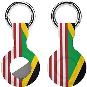 USA Fiag Jamaicaanse Vlag Siliconen Case Voor Airtags Met Sleutelhanger Beschermhoes Airtag Finder Accessoires Houder