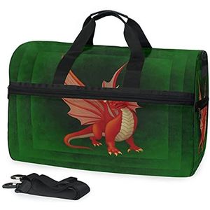 Green Dragon Sport Zwemmen Gymtas met Schoenen Compartiment Weekender Duffel Reistassen Handtas voor Vrouwen Meisjes Mannen