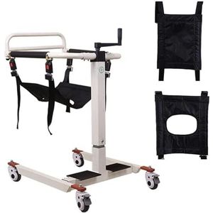 Patien Lift voor Thuis, Multifunctionele Patiënt Transfer Lifter w/Gewatteerde Seat Ouderen Gehandicapten Full Body Stalen Transport Rolstoel voor Verpleegkundige Verlamde Ouderen, 350 lbs