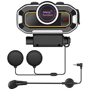 OBEST Bluetooth-intercomsysteem, motorhelm, met ruisonderdrukking, handsfree en FM-radio, geschikt voor alle soorten helmen