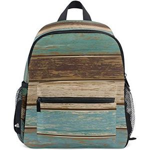 RXYY Kids Rugzakken Vintage Houten Textuur Schouder Reizen Peuter School Tas Rugzak met Borstriem voor Meisjes Jongens