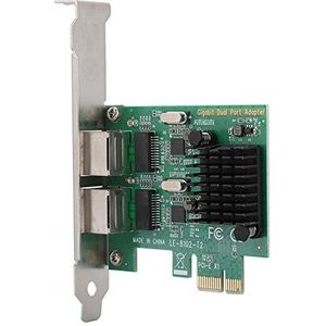 ASHATA Netwerkkaart PCIe, Raychem RTL8111G PCI-E Dual Port LAN Gigabit Ethernet Netwerkkaart, 10/100/1000 Mbit/s PCI Express Gigabit Network Card voor / 7/8/8.1/10