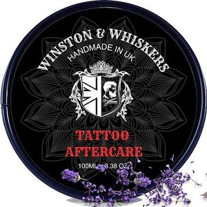 100% natuurlijke tattoo-aftercare-boter, 100 ml, tattoo-balsem, voor nieuwe en oudere tatoeages, veilig tijdens het genezen van tatoeages, natuurlijke ingrediënten, gemaakt in Groot-Brittannië (100