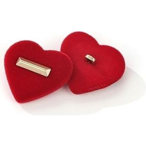 Knop Metalen knop naaien knop 100st 26mm groen hart ronde stof doek beklede knoppen fluwelen knopen met metalen schacht knoppen for kleding knutselen naaien (Color : Love red_26.5 * 24.5mm)