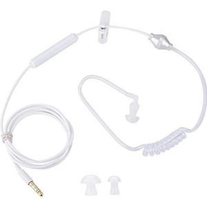 VBESTLIFE Anti-straling in-ear headsets luchtbuis beveiliging oortje met microfoon 3,5 mm plug voor mobiele telefoon (wit)