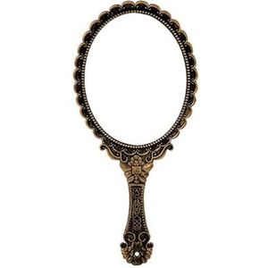 JMORCO Make-upspiegel, draagbare handspiegel, make-upspiegel, retro gesneden, make-upspiegel, handspiegel, spa, salon, compacte spiegel voor vrouwen, cosmetische spiegels (brons)