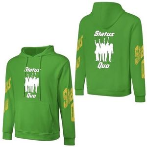 LSMCCOTP Sta-tus Logo Qu-o Katoenen Hoodie Pullover Heren Lange Mouw Sweatshirt Met Zak Voor Mannen Zachte Zwarte Hoody Basic Casual Fans Merch 3XL, Licht Groen-stijl, L
