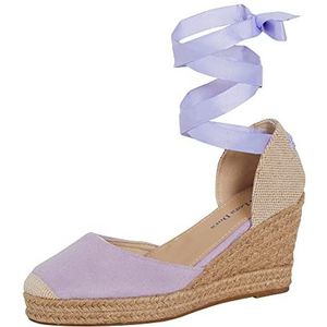 Lora Dora Womens espadrille wig sandalen dames strappy Hessische wiggen zomer schoenen enkelstropdas beenriemen, Lila, 38 EU