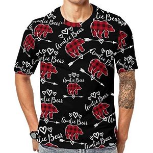 Rode geruite buffeltante beer mannen crew T-shirts korte mouw T-shirt casual atletische zomer tops