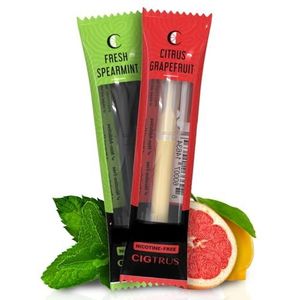 Cigtrus rookloze luchtinhalator - tabaksvrij, nicotinevrij en niet-elektrisch | Orale fixatiehulp | Gewoonte vervangende ademstok | 2 stuks (pompelmoes & verse spearmunt)