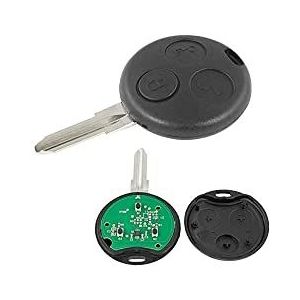Draadloze afstandsbediening met frequentie van 433 MHz, sleutelbehuizing, accessoires, beschermhoes voor autosleutels, 3 knoppen, compatibel met Smart 450 – Fortwo – Forfour – Roadster (zwart, radiografische besturing)