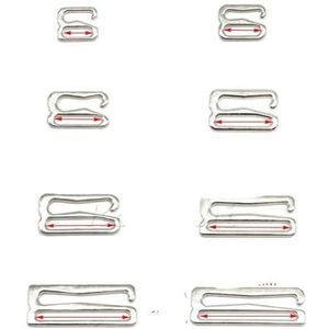 100 stuks/L 6 mm ~ 25 mm BH-verstelbare gespen metalen beha clips ondergoed schuiver voor lingerie instelling DIY accessoires 12 mm zilveren haken