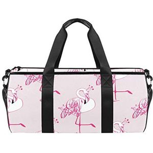 Reizen strandtassen, grote sport gym overnachting plunjezak flamingo roze print schoudertas met droge natte zak