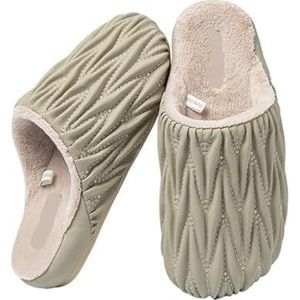 Dames Sloffen Herfst en winter geplooide katoenen pantoffels Indoor Home Waterdichte katoenen pantoffels Warm Home Plus fluwelen pantoffels Winterhuispantoffels voor Binnen (Color : B, Size : 6.5-7