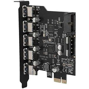 PCI-E naar 5-poorts USB 3.0 PCI Express-kaart, PCI-E USB 3.0 Express-kaart met interne 19-pins connector, PCI Express-uitbreidingskaart ondersteunt UASP