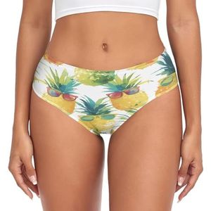 sawoinoa Ananas Onderbroek voor dames, frisse vruchten, middelhoge taille, slip, comfortabel, elastisch, sexy ondergoed, bikinibroekje, Mode Pop, XXL