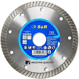 S&R Diamant Slijpschijf 125x22,2mm – Ideaal voor Keramische Vloeren, Marmeren Tegels, Kalksteen, Graniet en Steengoed met Turbo Cutting Edge en Koeling Gaten