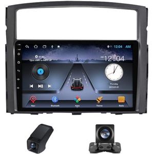 Android 13 Autoradio geldt voor Mitsubishi Shogun Pajero 4 V80 V90 2006-2024 9 inch Touchscreen Autoradio met Wireless Carplay Android Auto GPS Bluetooth WiFi+Telecamera Achterkant(NF-1)