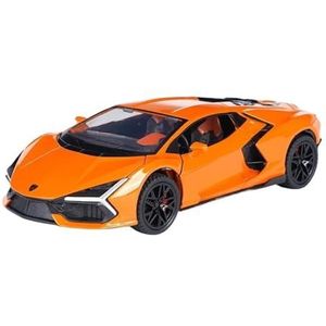 Voor Lamborghini Revuelto Alloy Diecast Model Auto Geluid Licht Kinderen Speelgoed Collectie Met Kinderen 1:32(Orange With box)