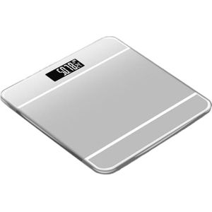 Weegschaal Digitale Weegschaal Badkamerweegschaal Glazen Platform Lichaamsvetweegschaal Display Met Achtergrondverlichting Personenweegschaal(Blue,Silver)