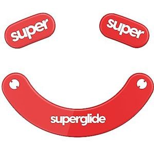 Superglide2 - Nieuw regelbaar snelheidsgestructureerd oppervlak gladste muisvoeten/glijders gemaakt met ultrasterk glas, gladde en duurzame zool voor Razer Viper V2 Pro [Rood]