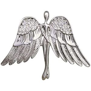 Broche Spelden Voor Dames Fashion Women's and Men's Crystal Angel Wings broche pin for jaspak shirt kraag decoratie kleding en accessoires Broche Dames Art (Color : Blue,Silver, Size : 5.8x4.5cm)