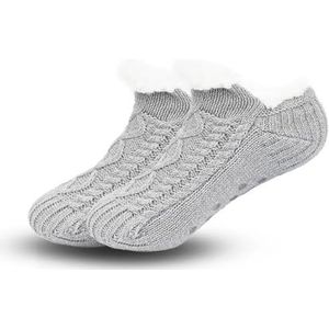 YIJIANUO Super Warme Winter Antislip Vloer Sokken Vrouwen Mannen Sneeuw Sokken Slaap Tapijt Slippers Sokken Vrouwen Fluwelen Boot Unsiex Home Wear, StyleB-Grijs, 40