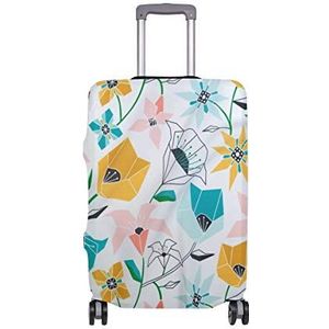 MONTOJ Calliope Geometrische Floral Aqua Goud Roze Koffer Cover Bagage Cover ALLEEN Cover