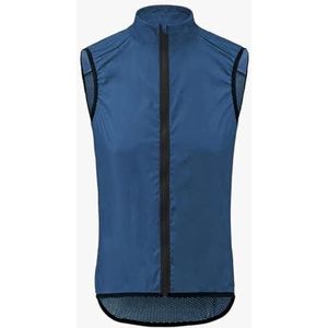 YGLEEULI Fietsjack Heren Heren Mouwloos Rijden Winddicht Waterdicht Regenjas Bike Mesh Shirt Fiets Vest (Blauw, XXXL)