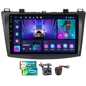 Android 13 Dual Din Car Stereo voor Mazda 3 II BL 2009-2013 met 9 inch Screen Media Player met Carplay Android Auto Bluetooth 5.0 4G WiFi GPS-navigatie FM/RDS SWC + achtercamera(NF-1)