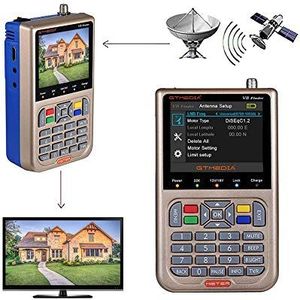 GT MEDIA V8 Satellietzoeker Meter TV DVB-S / S2 / S2X Signaalontvanger H.265 Hardware Sat Detector, HD 1080P Gratis naar lucht FTA 3,5 ""LCD voor het aanpassen van Sat Dish