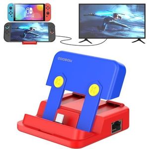 MOGOOD Schakelaar 2 Docking Station 100W PD, Schakelaar 2 Laadstand met 1Gbps Ethernet, 4K@60Hz, 2 * USB 3.0-connector, Draagbaar Dockingstation Compatibel met Nintendo Switch 2/1/OLED.